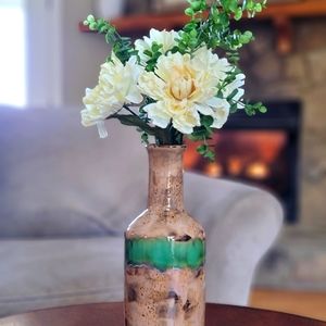 Cream Faux Floral Arrangement with Green Accents
